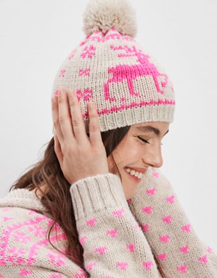 AE Knit Deer Fairisle Beanie