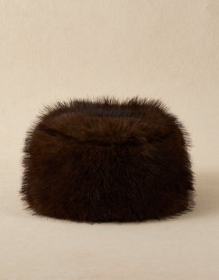 Женский головной убор American Eagle AE Faux Fur Hat, цвет: Шоколадный