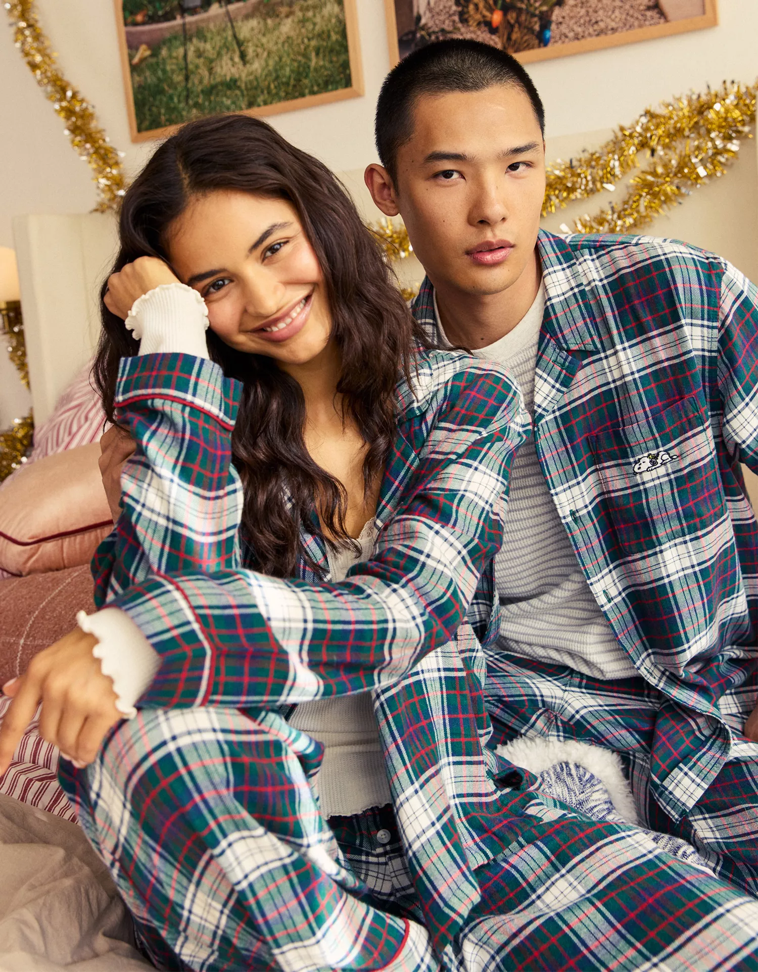 AE Slow Morning Snoopy Flannel Long-Sleeve PJ Top - thumbnail 7