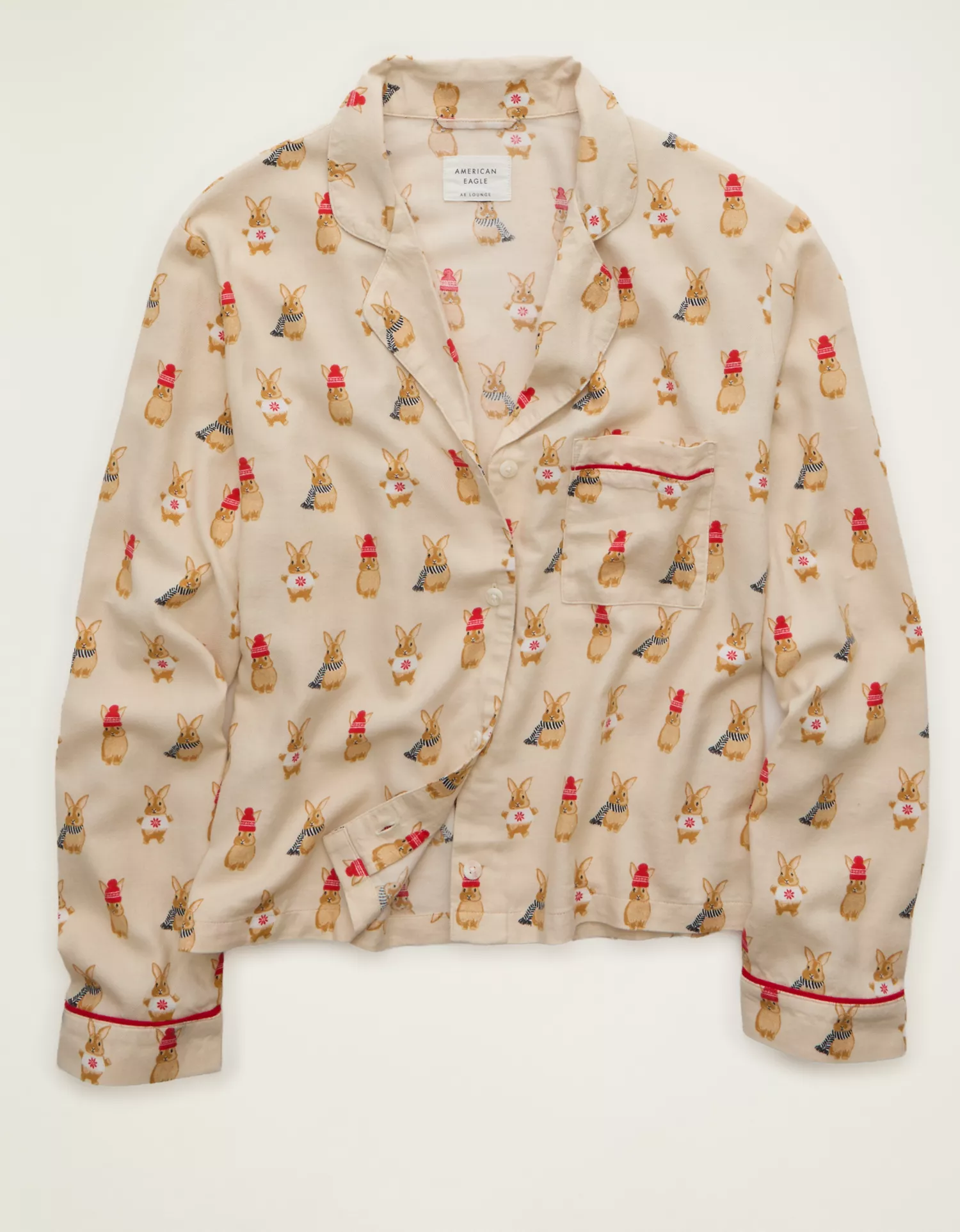 AE Slow Morning Flannel Long-Sleeve PJ Top - thumbnail 3