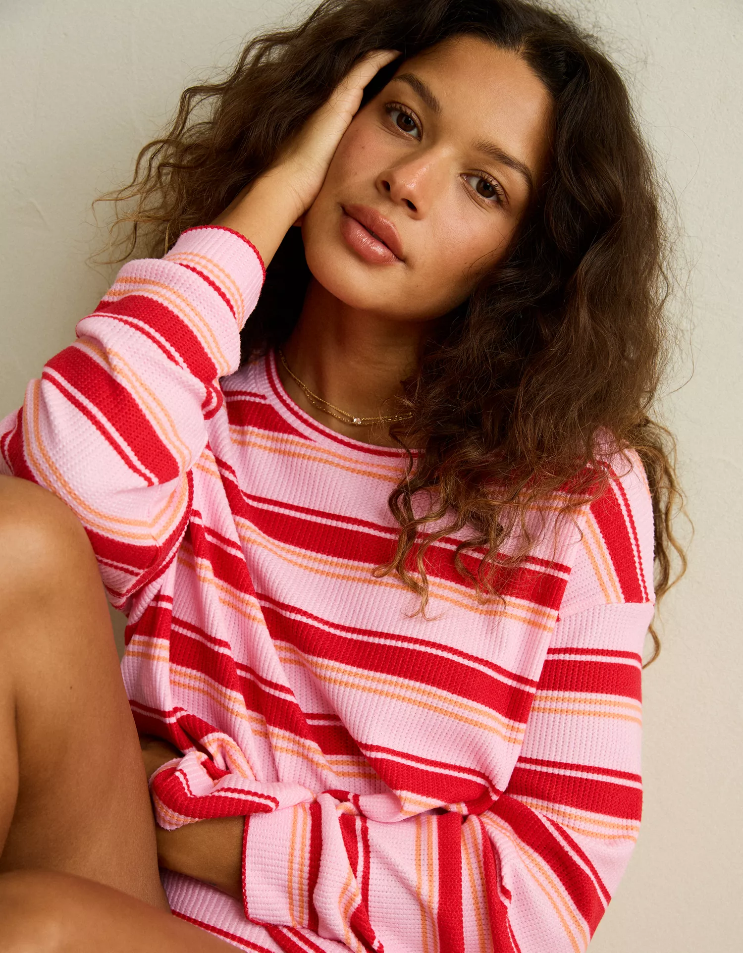 AE Luxe Plush Waffle Long Sleeve Top
