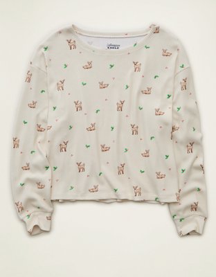 AE Luxe Plush Waffle Long Sleeve Top
