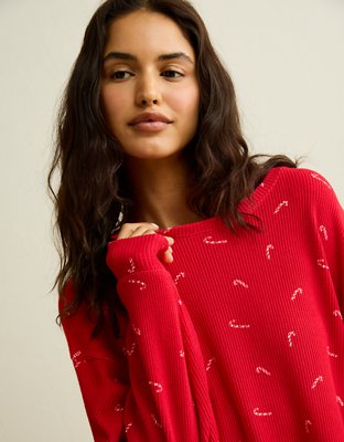 AE Luxe Plush Waffle Long Sleeve Top