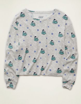AE Luxe Plush Waffle Snoopy Long Sleeve Top
