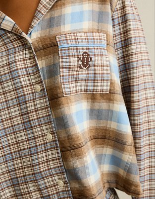 AE Slow Morning Flannel Long-Sleeve PJ Top