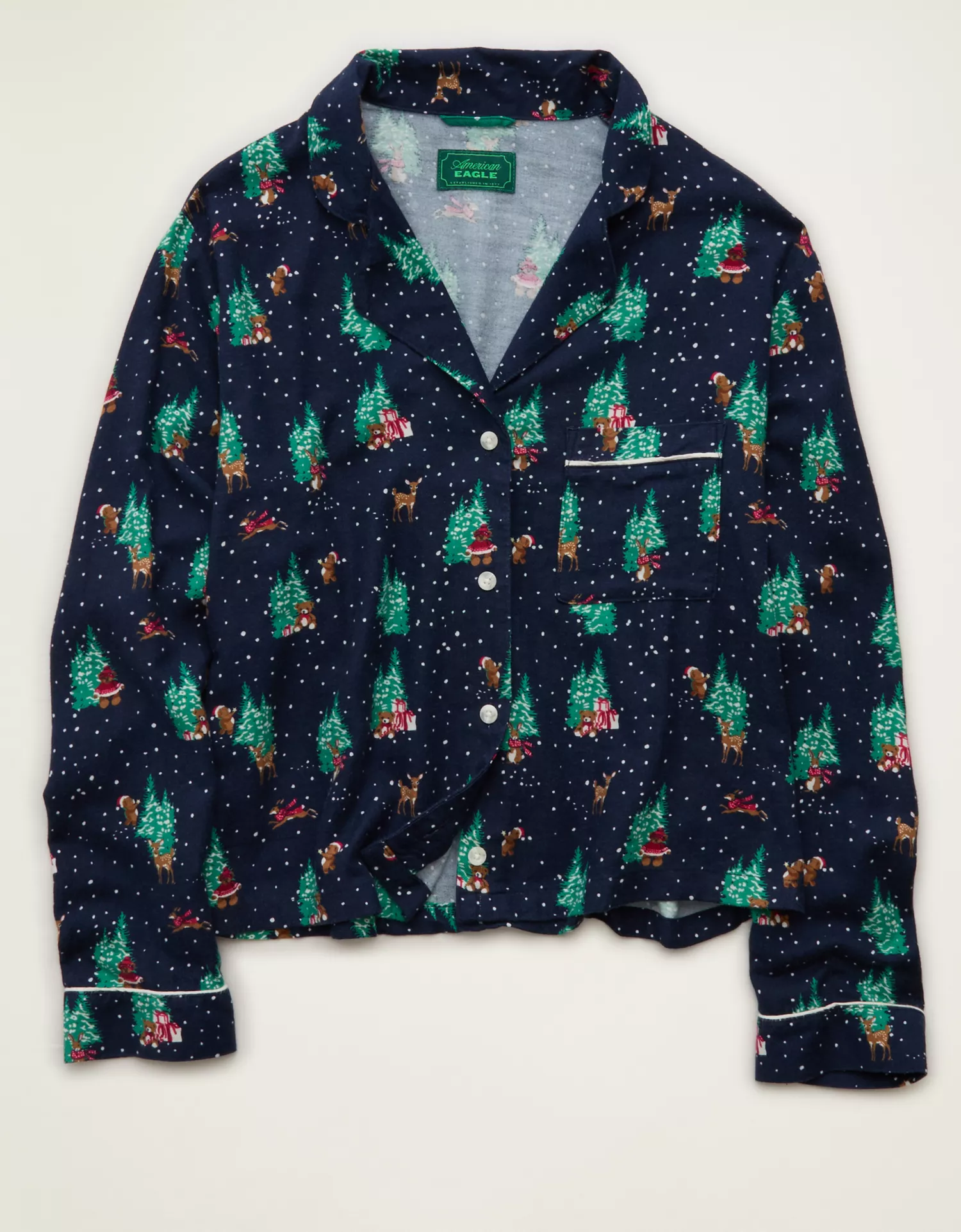 AE Slow Morning Flannel Long-Sleeve PJ Top - thumbnail 8