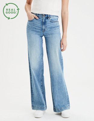cream straight leg jeans