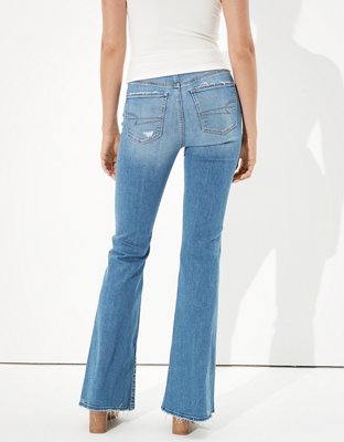 high waisted denim flare jeans