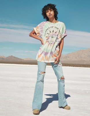 ae ripped super high waisted baggy wide leg jean