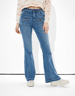 ae super high waisted flare jean