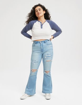 ae super high waisted flare jean