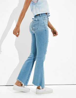 AE Super High-Waisted Flare Jean con rasgados
