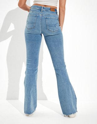 AE Stretch Ripped Super High-Waisted Flare Jean