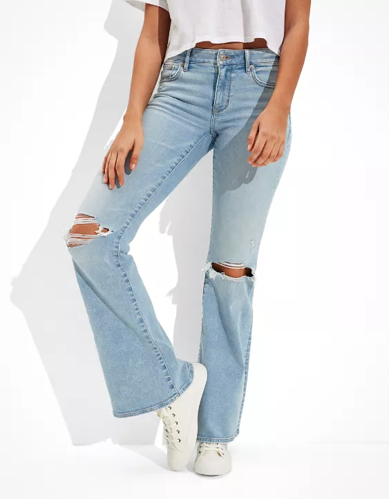 AE Ne(x)t Level Ripped Low-Rise Flare Jean