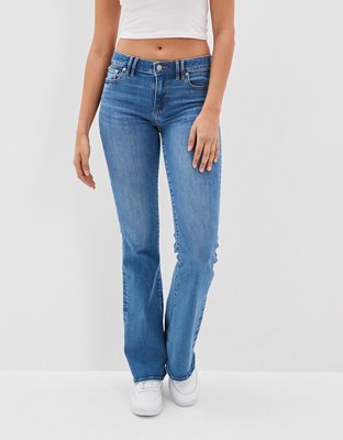 American Eagle Ne(x)t Level Low-Rise Flare Jean In Dark Blue