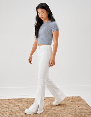 White Super Flare Bootcut High Waist Jeans