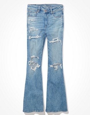 Женские джинсы American Eagle AE Ne(x)t Level Ripped Super High-Waisted Flare Jean — фото 4