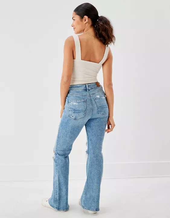 AE Ne(x)t Level Ripped Super High-Waisted Flare Jean
