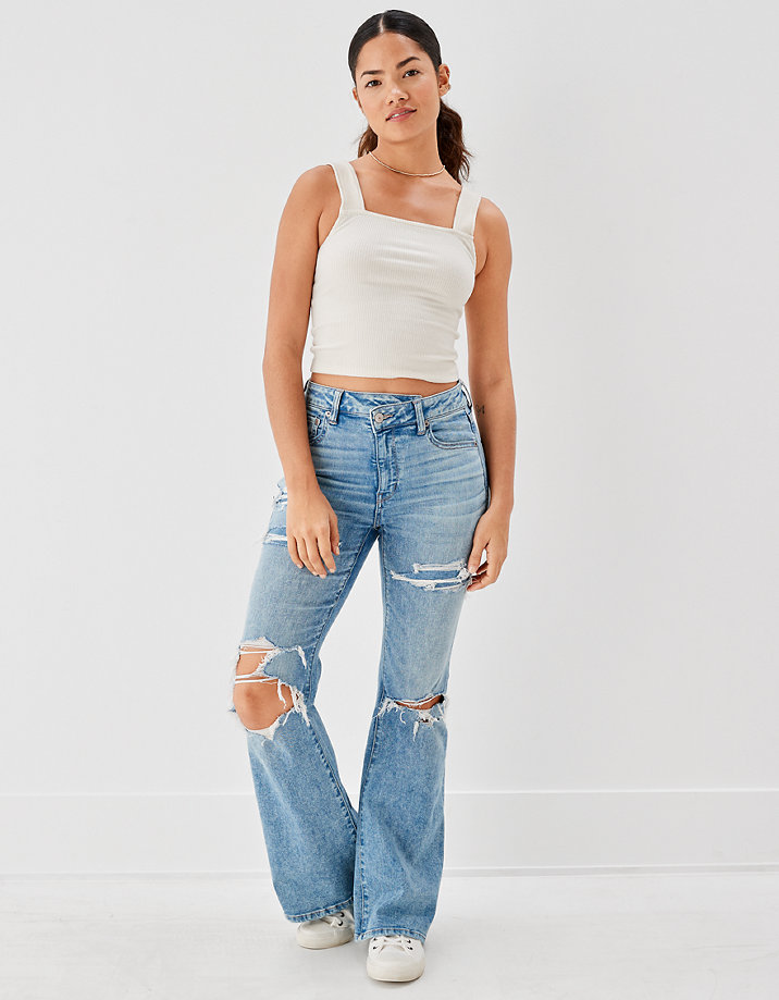 Ae Next Level Ripped Super High Waisted Flare Jean - www.inf-inet.com