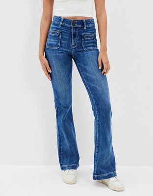 AE Next Level Super High-Waisted Flare Jean  High waisted flare jeans, High  waisted flares, Flare jeans