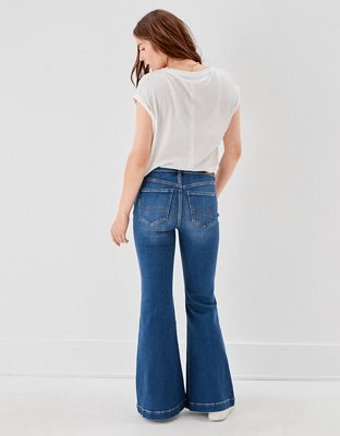 american eagle super stretch flare jeans