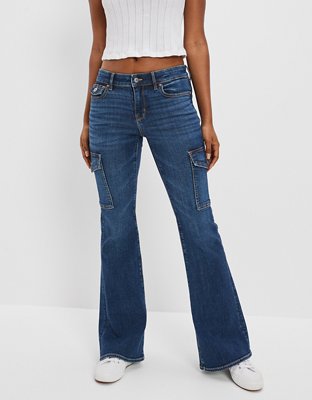 American Eagle x The Summer I Turned Pretty Low-Rise Flare Jean, Blue, 2  Short : : Clothing, Shoes & Accessories
