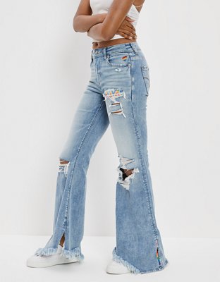 Женские джинсы American Eagle AE Pride Ne(x)t Level Ripped Festival Flare Jean — фото 4