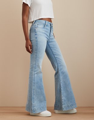 Vintage High Waist Wide Leg High Waisted Bootcut Jeans With Big Bell Bottom  And Knee Holes For Women Ripped Long Flare Denim Pants From Luote, $21.71