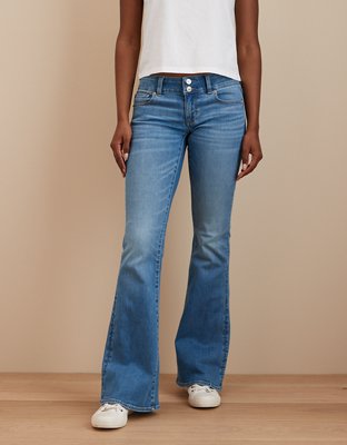 Shop AE Stretch Low-Rise Flare Jean online