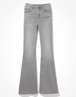 American Eagle rib flare trousers in grey