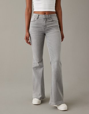 Flared High Jeans - Gray - Ladies