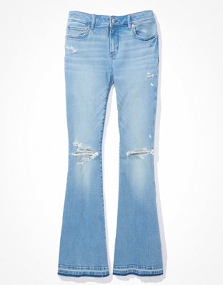 AE Stretch Low-Rise Ripped Kick Bootcut Jean