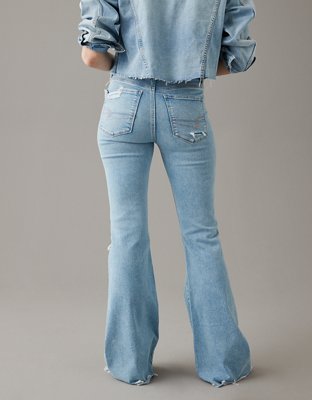 AE Next Level Flare Jean Cintura Super Alta con Rasgados