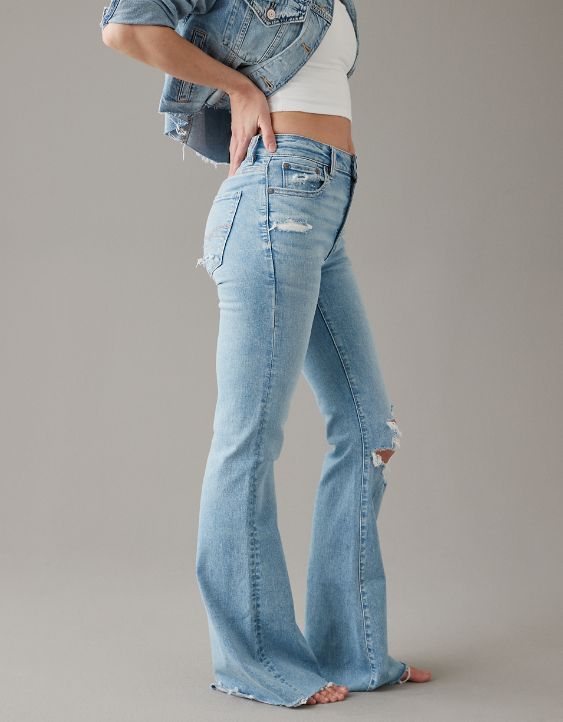 AE Next Level Ripped Super High-Waisted Flare Jean