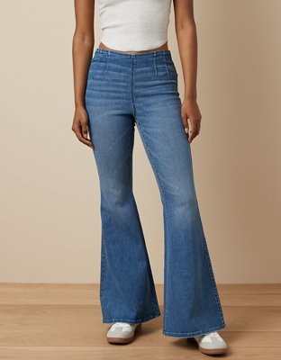 Women's High Rise Medium Wash Flare Jeans, Women's Bottoms