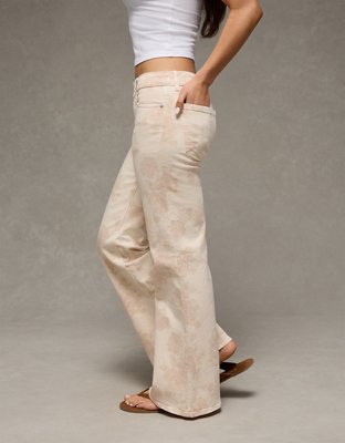AE Stretch Low-Rise Floral Print Flare Jean