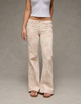 AE Stretch Low-Rise Floral Print Flare Jean