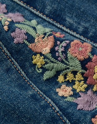 AE Next Level Super High-Waisted Embroidered Flare Jean