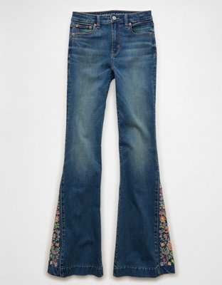 AE Next Level Super High-Waisted Embroidered Flare Jean | American