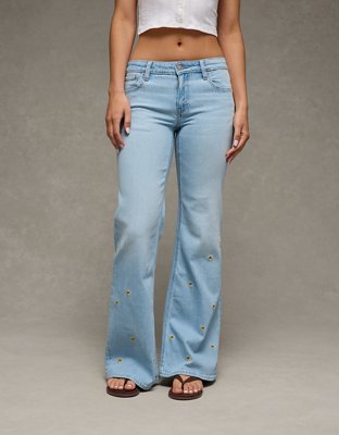 AE Stretch Low-Rise Floral Flare Jean