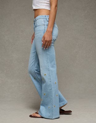 AE Stretch Low-Rise Floral Flare Jean