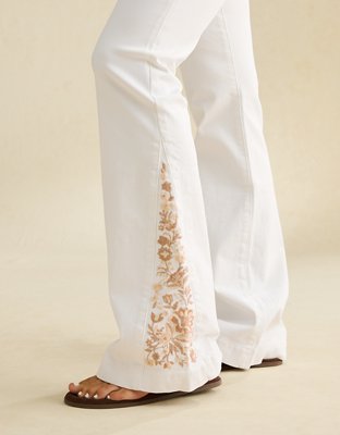 AE Super High-Waisted Embroidered Flare Jean