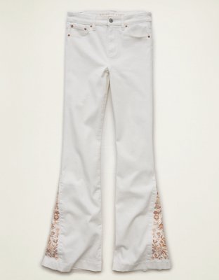 AE Super High-Waisted Embroidered Flare Jean