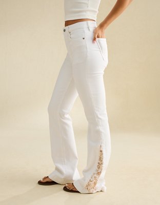 AE Super High-Waisted Embroidered Flare Jean