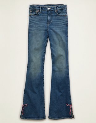 AE Super High-Waisted Embroidered Flare Jean