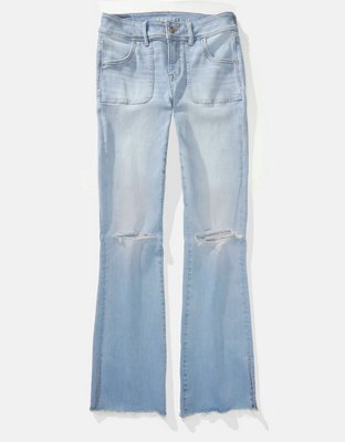 Женские джинсы American Eagle AE Ne(x)t Level Ripped Low-Rise Kick Bootcut Jean — фото 3