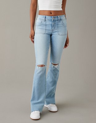 Women's Flare Jeans, Classic Bell Bottom Jean Slim Bootcut Ripped Fitted Denim  Jeans Small at  Women's Jeans store