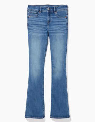 Buy American Eagle Women Blue Next Level Low-rise Kick Bootcut Jeans online