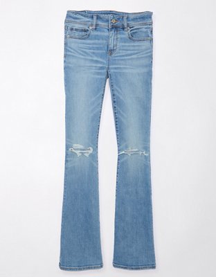 Buy American Eagle Women Blue Next Level Low-rise Kick Bootcut Jeans online