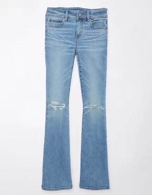 AE Stretch Low-Rise Ripped Kick Bootcut Jean